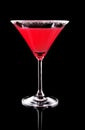 Martini glass with red coctail Royalty Free Stock Photo