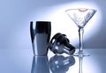 Martini Glass and Shaker