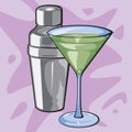 Martini Glass and Shaker Royalty Free Stock Photo