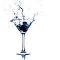 Martini glass splash Royalty Free Stock Photo