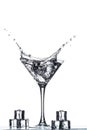 Martini glass with splash