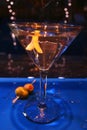 Martini glass with a twist of lemon