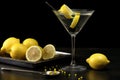 martini glass with a twist of lemon on the edge Royalty Free Stock Photo