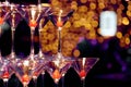 Martini glasses filled with cocktails Royalty Free Stock Photo