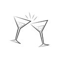 A martini glasses illustration.. Vector illustration decorative background design