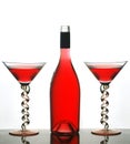 Martini glasses and red wine Royalty Free Stock Photo