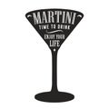 Martini glassful silhouette monochrome sticker