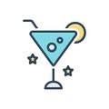 Color illustration icon for Martini, cocktail and glass Royalty Free Stock Photo
