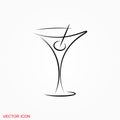 Martini icon logo, illustration, vector sign symbol for design