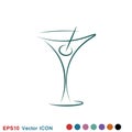 Martini icon logo, illustration, vector sign symbol for design