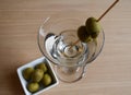 Martini with olives Royalty Free Stock Photo