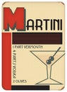 Martini Poster Art Deco Sytle Vintage Retro Party Royalty Free Stock Photo