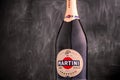 Martini Prosecco Bottle against black background