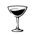 Martini vermouth goblet black illustration