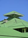 Martinique, close up of sheet metal roof in Sainte Anne in West Indies Royalty Free Stock Photo