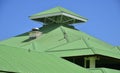 Martinique, close up of sheet metal roof in Sainte Anne in West Indies Royalty Free Stock Photo