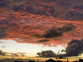 Martinique Cloudy sunset sky red flames