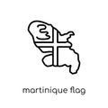 Martinique flag icon. Trendy modern flat linear vector Martinique flag icon on white background from thin line Country Flags coll