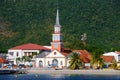 Martinique island , the picturesque city curch of Les Anses d Arlet in West Indies Royalty Free Stock Photo