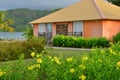 Martinique, picturesque park in the city of Sainte Anne in West Indies