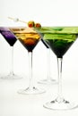 Martinis in colorful glasses Royalty Free Stock Photo
