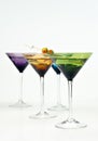 Martinis in colorful glasses Royalty Free Stock Photo