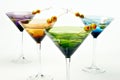 Martinis in colorful glasses Royalty Free Stock Photo