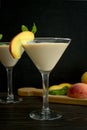 Peaches and Cream Martinis with Garnish Royalty Free Stock Photo