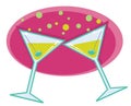 Martinis retro style illustration. Royalty Free Stock Photo