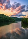 Martins Fork Lake, scenic sunset, Kentucky Royalty Free Stock Photo