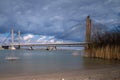 The Martinus Nijhoff bridge in Zaltbommel Royalty Free Stock Photo