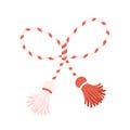 Martisor talisman. Traditional accessory for holiday of early spring in Romania and Moldova. Vector illustration in flat