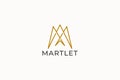 Bird Martlet Letter M Geometric Abstract Logo Magpie