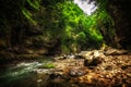 Martvili canyon in Georgia. Beautiful natural canyon with mountain river