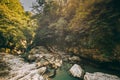 Martvili Canyon, Georgia. Landscape Abasha River. Natural Monuments Royalty Free Stock Photo