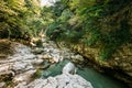 Martvili Canyon, Georgia. Landscape Abasha River. Natural Monuments Royalty Free Stock Photo