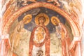 Kutaisi, Georgia. Golden Mosaic With Image Of Our Lady With Child And Archangels In Gelati Monastery