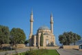 Martyrdom Mosque is a gift to the Azerbaijani brothers of the Anatolian Turks. Mosque with two minarets in Baku Royalty Free Stock Photo
