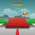 Martyrs Day in Myanmar background