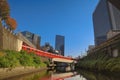 a Marunouchi Line train entering tunnel after going over bridge Nov 27 2023 Royalty Free Stock Photo