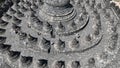 Marvel at Borobudur in this aerial close up, where the geometric layout of stupas and terraces creates a mesmerizing pattern Royalty Free Stock Photo