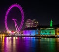 The enchantment of a waterfront London city at night