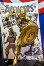 Marvel Heroes - Captain America Pewter Figurine on display in exhibition, Suntec City. Royalty Free Stock Photo