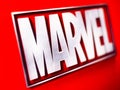 Marvel logo on the screen Royalty Free Stock Photo