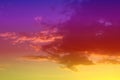 Marvellous unreal bright fantasy sunset or sunrise partially cloudy sky for using in design as background