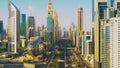 The marvelous aerial architectural wonder of the busiest highway in the world the Shaik Zayed Road along with the