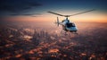 Marvelous Bell 429 Helicopter Over the City