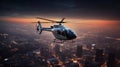 Marvelous Bell 429 Helicopter Over the City