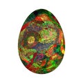 Marvelous Easter Egg. Abstract variegated egg with grunge texture with abstract color spots throughout the color palette.