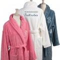 Marvelous Monogrammed bathrobes isolated on white background Royalty Free Stock Photo
